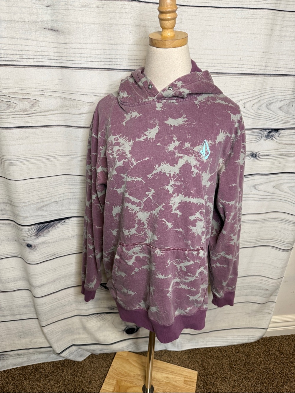 Volcom Purple Tie-Dye Hooded Pullover